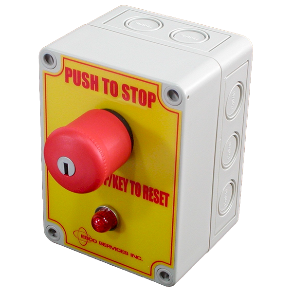 Keylock Emergency Stop Switch with AC Lamp (1-NO and 1-NC)